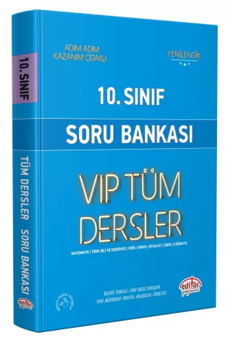 Editör 10. Sınıf VIP Tüm Dersler Soru Bankası Mavi Kitap