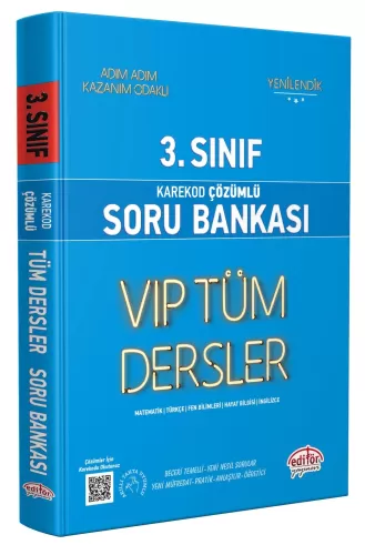 Editör 3. Sınıf VIP Tüm Dersler Soru Bankası Mavi Kitap