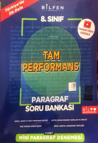 Bilfen 8. Sınıf Tam Performans Paragraf Soru Bankası 2025