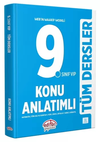 Editör 9. Sınıf VİP Tüm Dersler Konu Anlatımlı 2025