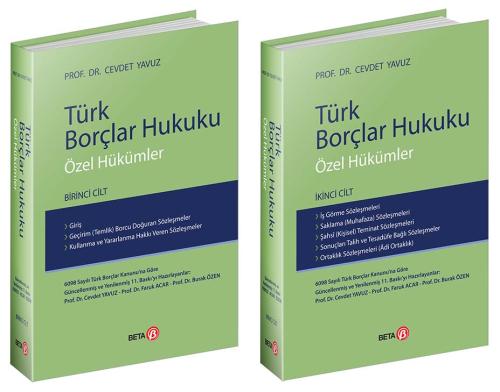 Türk Borçlar Hukuku Özel Hükümler Cilt.1 Cılt.2 (Takım)