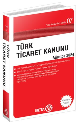 Türk Ticaret Kanunu Cep Serisi Eylül 2024