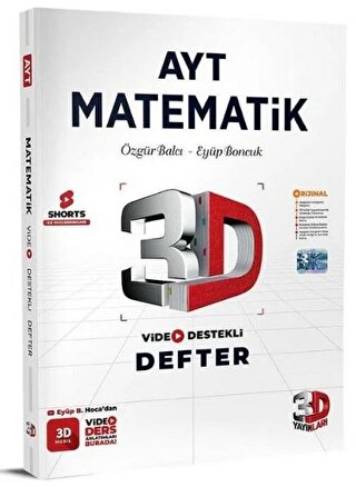 3D AYT Matematik Video Destekli Defter 2024