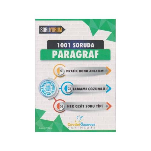 Cevdet Özsever 1001 Soruda Paragraf Tamamı Çözümlü Konu Anlatımlı Soru