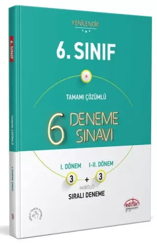 Editör 6. Sınıf 6 (3+3) Deneme Sınavı Tamamı Çözümlü