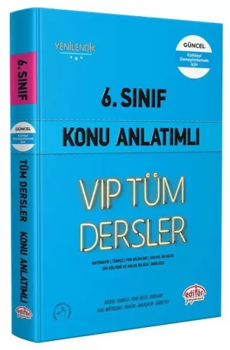 Editör 6. Sınıf VIP Tüm Dersler Konu Anlatımlı Mavi Kitap