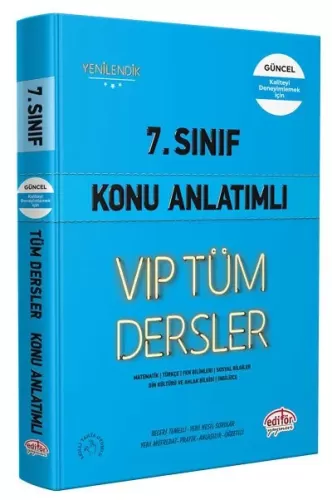 Editör 7. Sınıf VIP Tüm Dersler Konu Anlatımlı Mavi Kitap