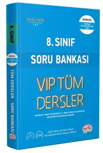 Editör 8. Sınıf VIP Tüm Dersler Soru Bankası Mavi Kitap