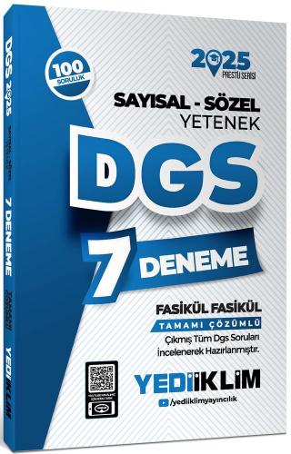 Yediiklim DGS Sayısal Sözel Yetenek Fasikül Fasikül Tamamı Çözümlü 7 D